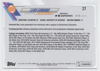 2021 Topps On-Demand Set #2 - Athletes Unlimited Volleyball #27 Leah Edmond Back